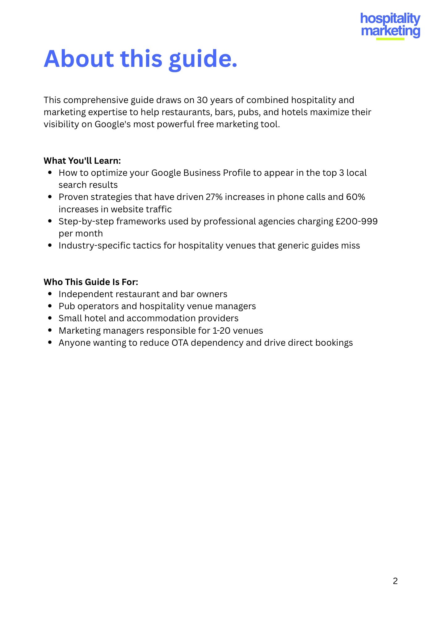 Google Business Profile Mastery For Hospitality